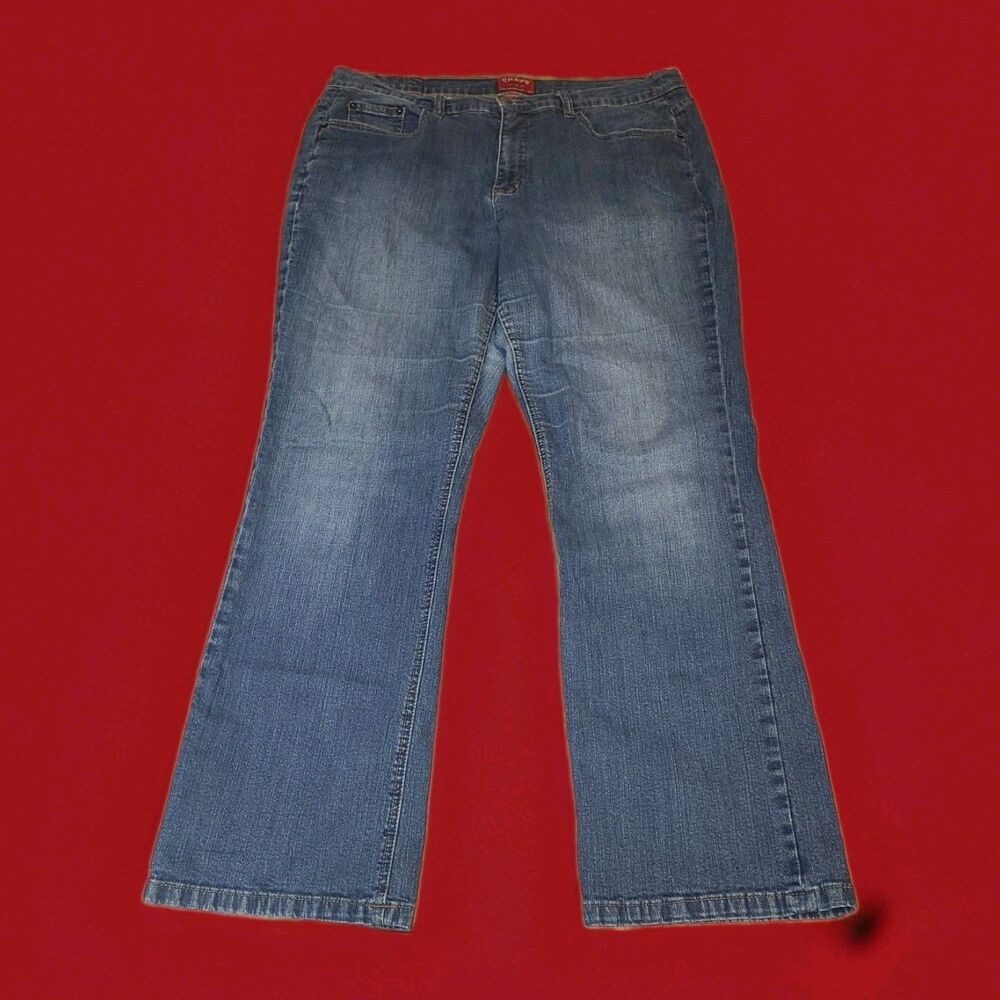 Chaps Denim Katelyn Bootcut Jeans Womens 12 Blue Medium Wash Mid Rise Stretch
